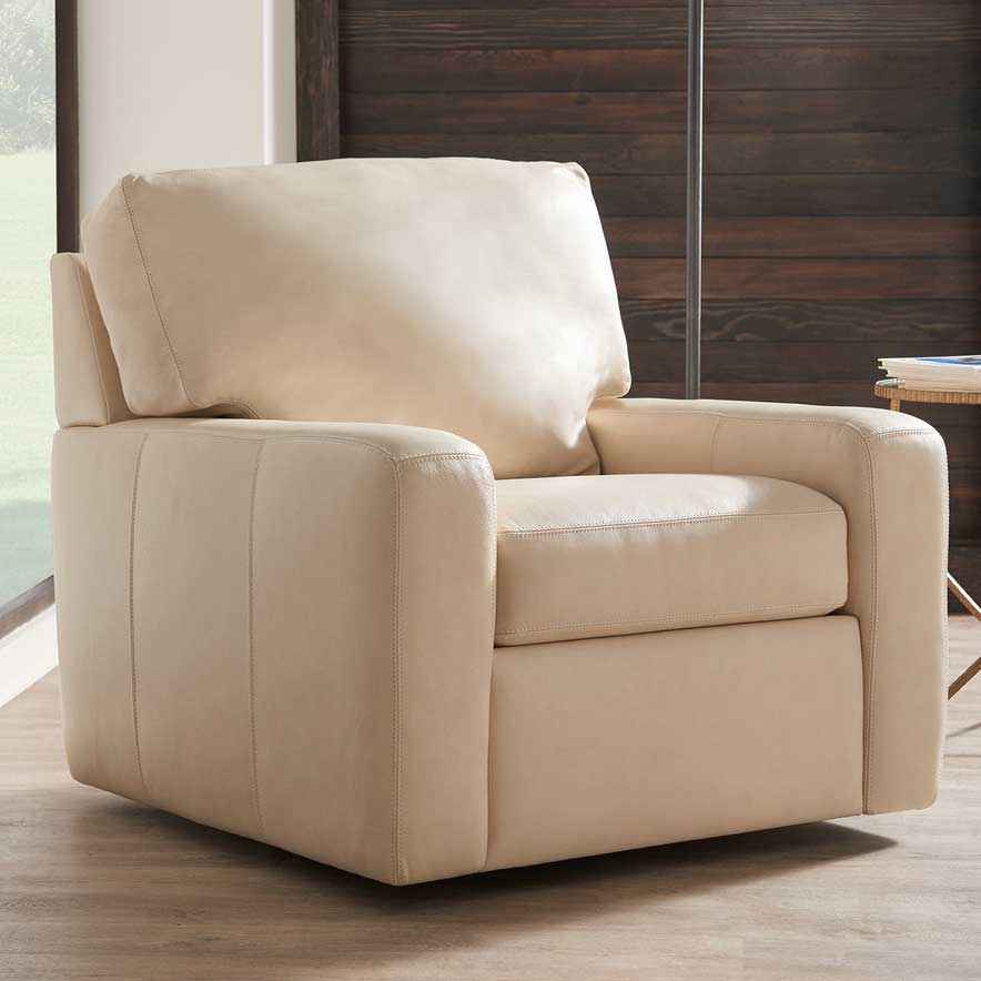 Classics Collection - Carson Swivel Recliner - American Leather - By Design Furniture + Interior Design - Des Moines