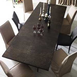 Steel table with fabric chairs