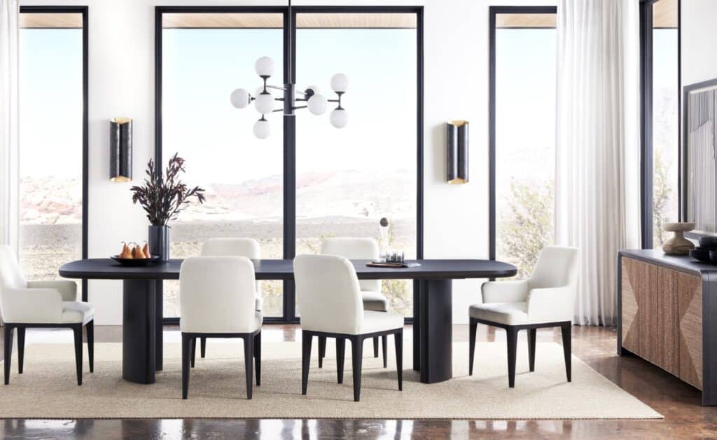 black white interior design