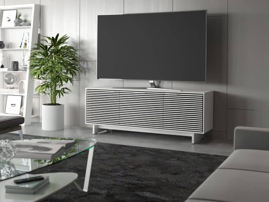 By Design - BDI Align Media Cabinet - Satin White Finish