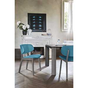 Italian Contemporary with blue chairs